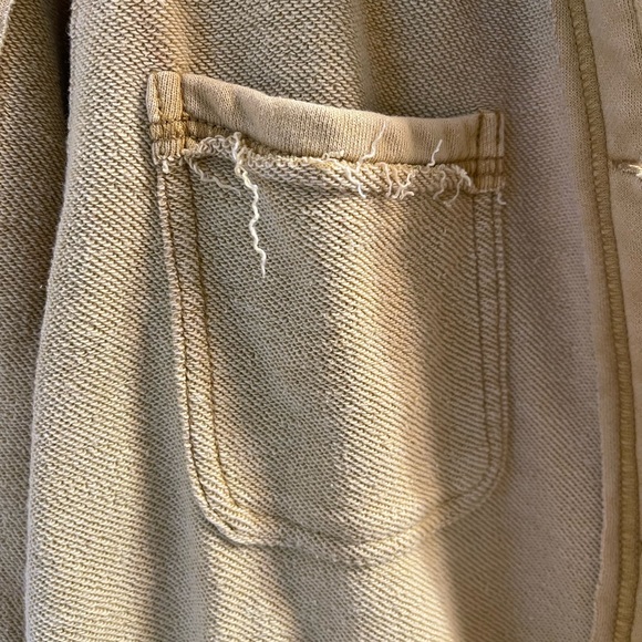 Anthropologie Pilcro Mustard Yellow Distressed Knit Jacket - Picture 3 of 5